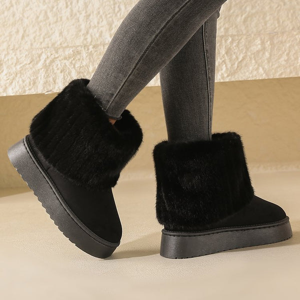 Wolff | Damen Winter Hausschuhe - Stiefel mit Plüschfutter und robuster Sohle