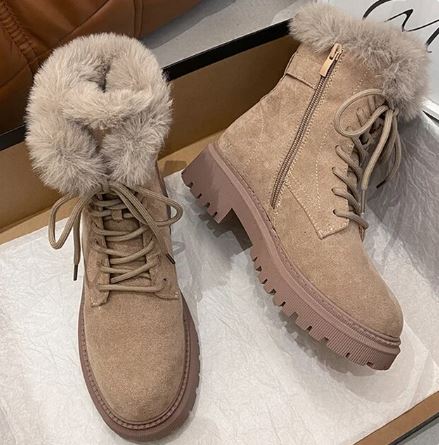 WOLFF | Bequeme Winter Antirutsch Schneestiefel mit Reißverschluss für Frauen