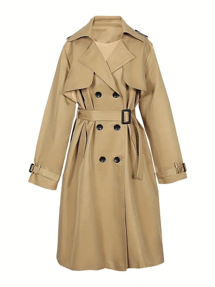 WOLFF - Langer Solider Damen-Trenchcoat