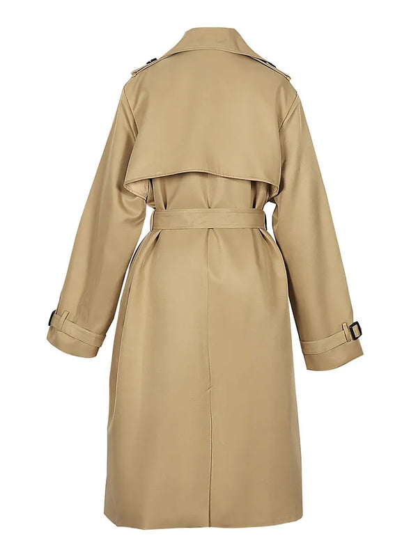 WOLFF - Langer Solider Damen-Trenchcoat