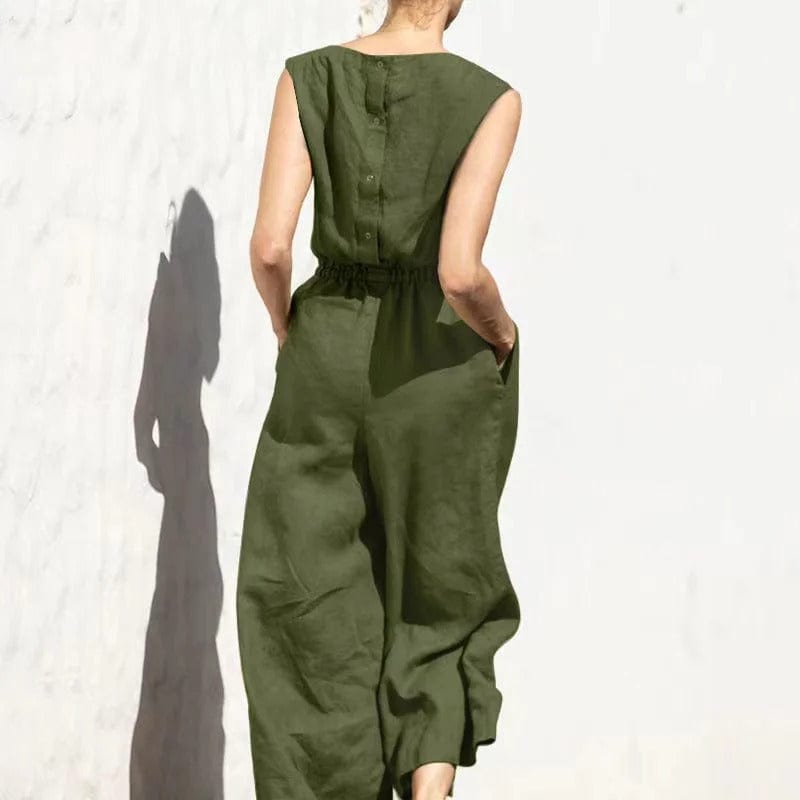 Baumwoll-Leinen-Jumpsuit