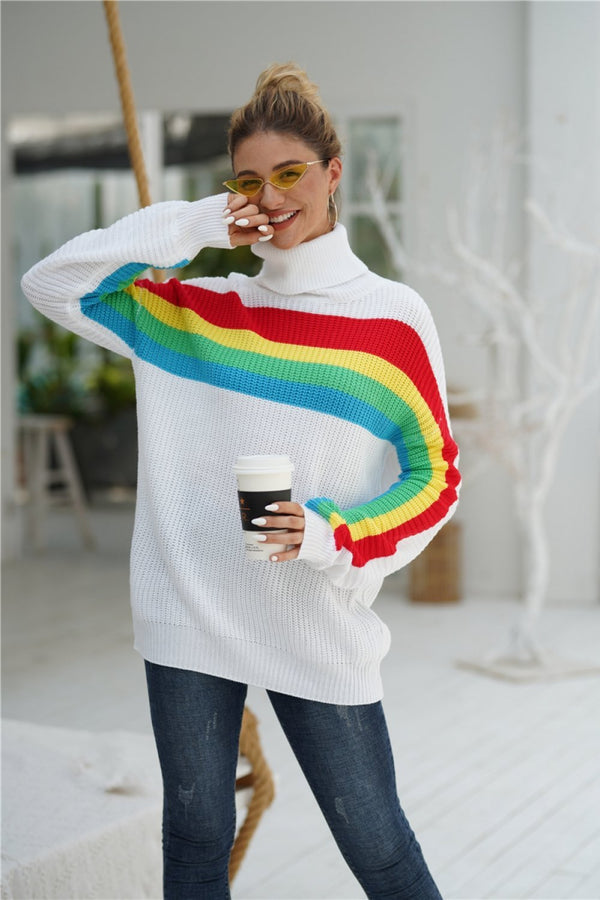 WOLFF Rainbow Rundhals Lockere Sweater