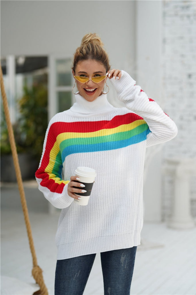 WOLFF Rainbow Rundhals Lockere Sweater