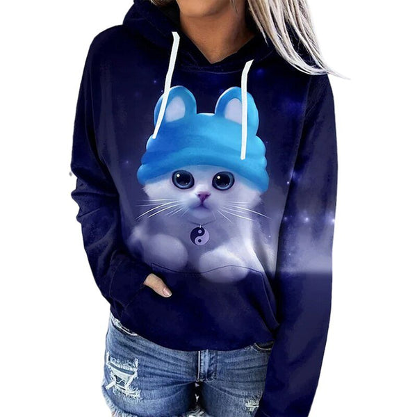 WOLF Digitaler Druck Lässig Pullover - FashionWOLF